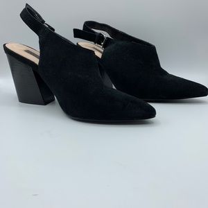 Topshop Goji Stacked Heel Slingback Mules Black